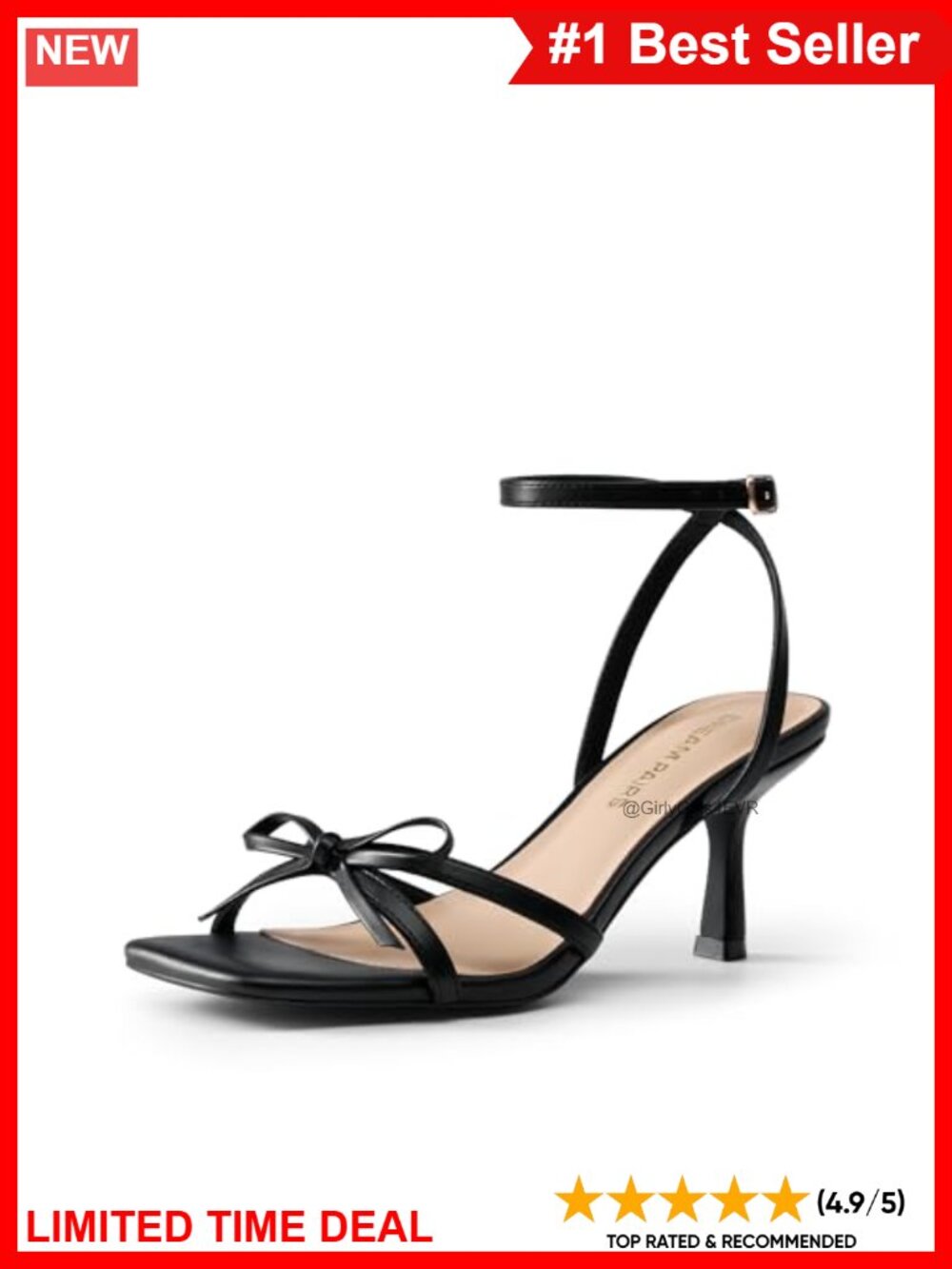 Women's Satin Kitten Heel Strappy Sandals Bow Square Toe Formal